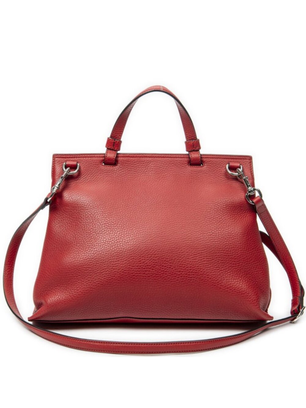Gucci Midi Amfloral Bamboo Top Handle Red Gray Calfskin Leather - Picture 5 of 10